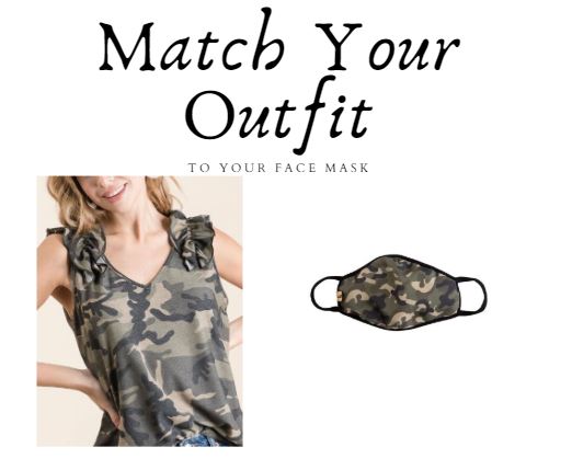 Camo Tank Top for Women with Matching Face Mask