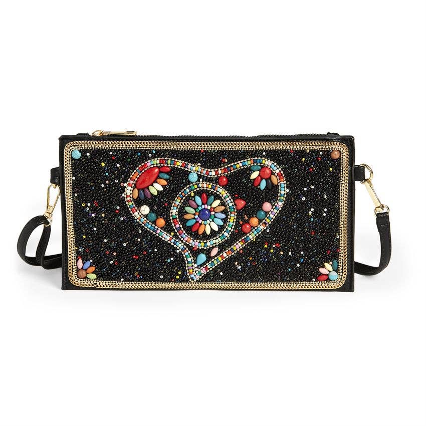 Artisian Beaded Clutch Crossbody - Christmas: Gnomes - alliemdesignsboutique