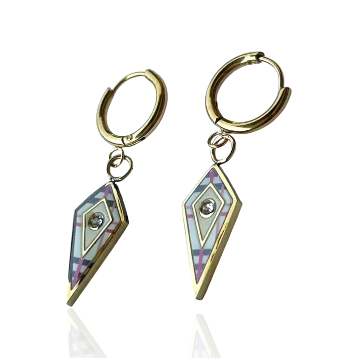Preppy Plaid Diamond Earrings - alliemdesignsboutique