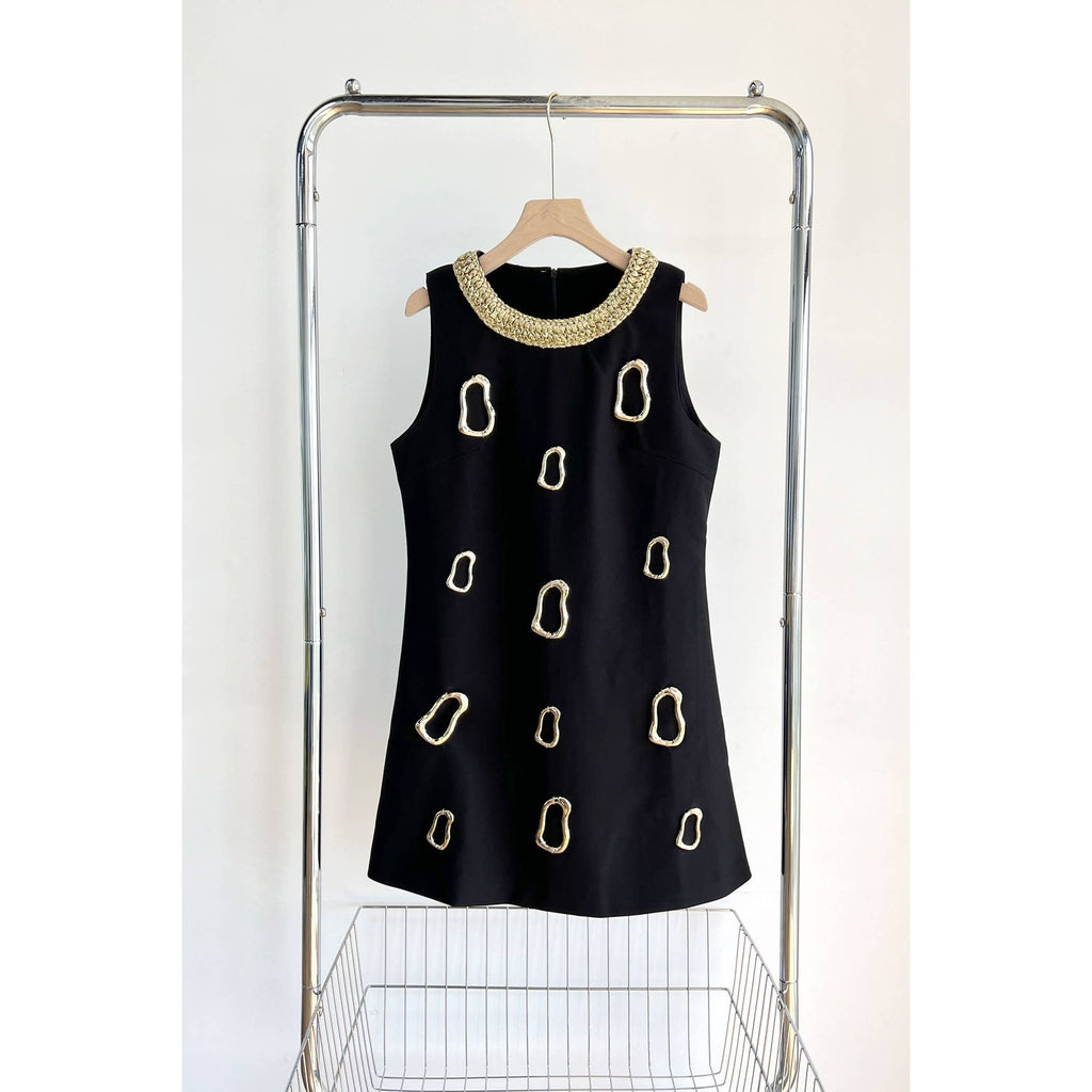 XHHH Inc - Embellished Shift Dress: BLACK / L - alliemdesignsboutique