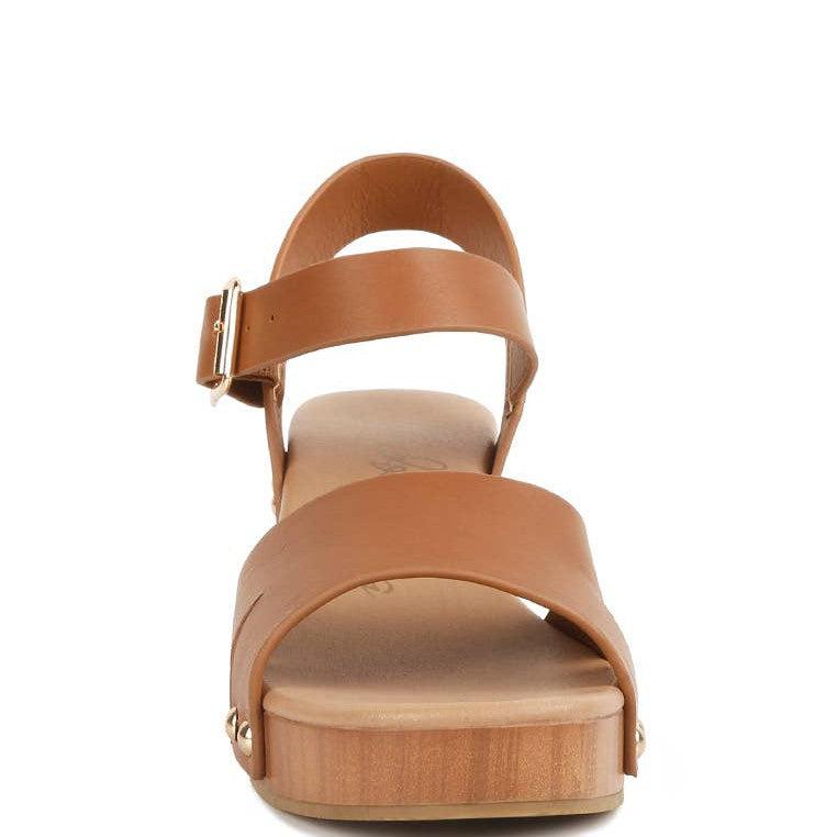RagCompany - Campbell Faux Leather Textured Block Heel Sandals: US-7 / UK-5 / EU-38 / BLACK - alliemdesignsboutique