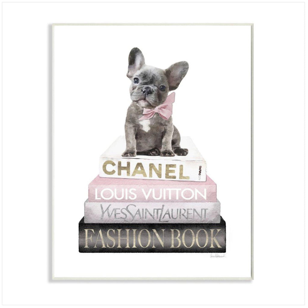 Frenchie Bulldog and Iconic Fashion Book Wall Art - alliemdesignsboutique