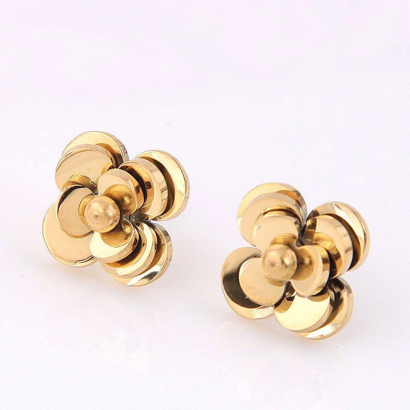 Gold Flower Post Earrings - alliemdesignsboutique