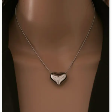 Be Bold Silver Heart Necklace - alliemdesignsboutique