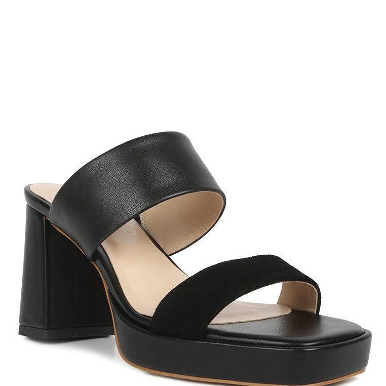 RagCompany - Eddlia Slip On Platform Sandals: 7US / BLACK - alliemdesignsboutique