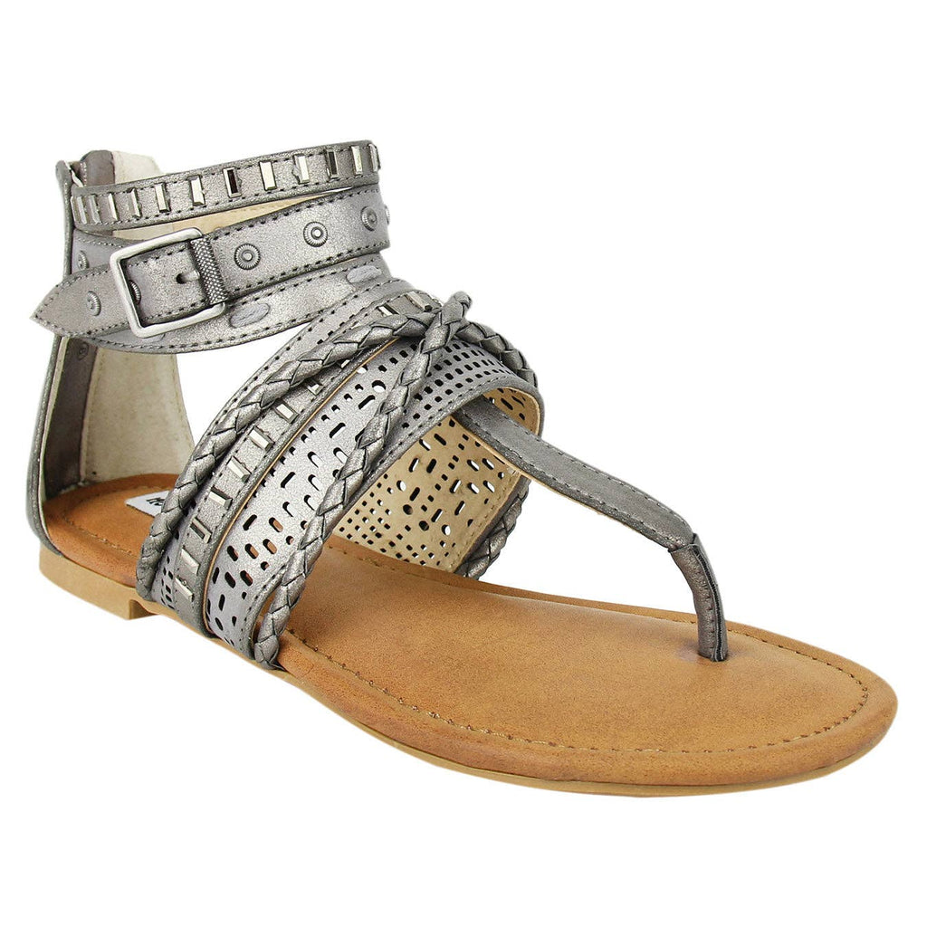 NOT RATED - Xandra - Women's Gladiator Sandal in Grey - alliemdesignsboutique